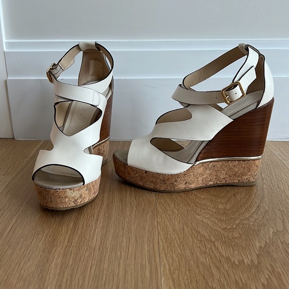 Jimmy Choo White Wedges